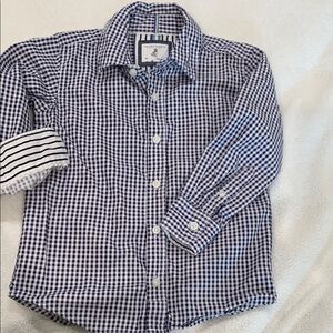 Navy and White Gingham Shirt